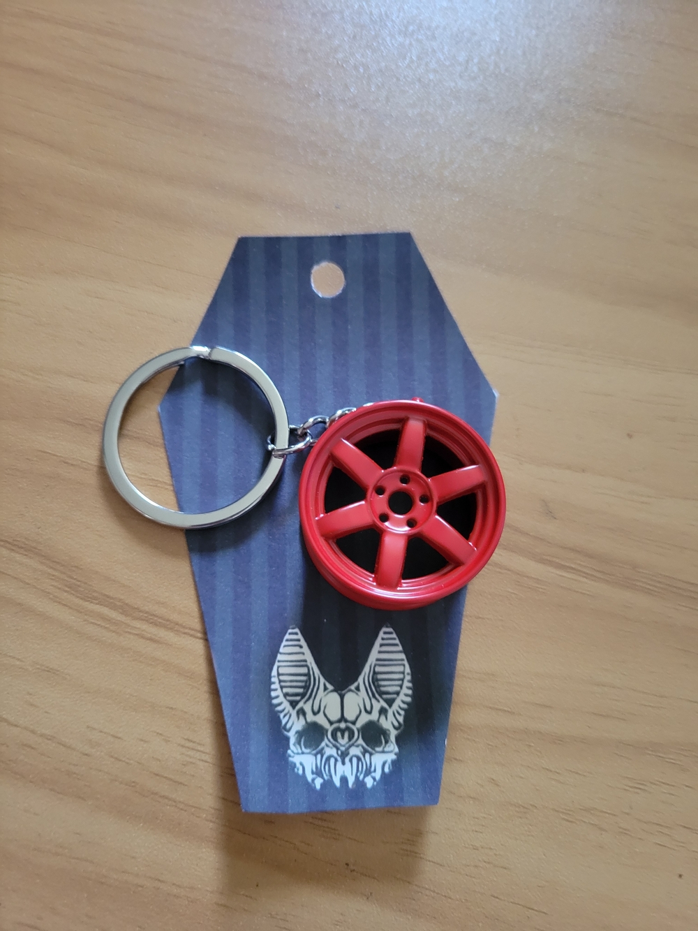 💀NEW💀 Hand Crafted Red Wheel Rim Keychain
